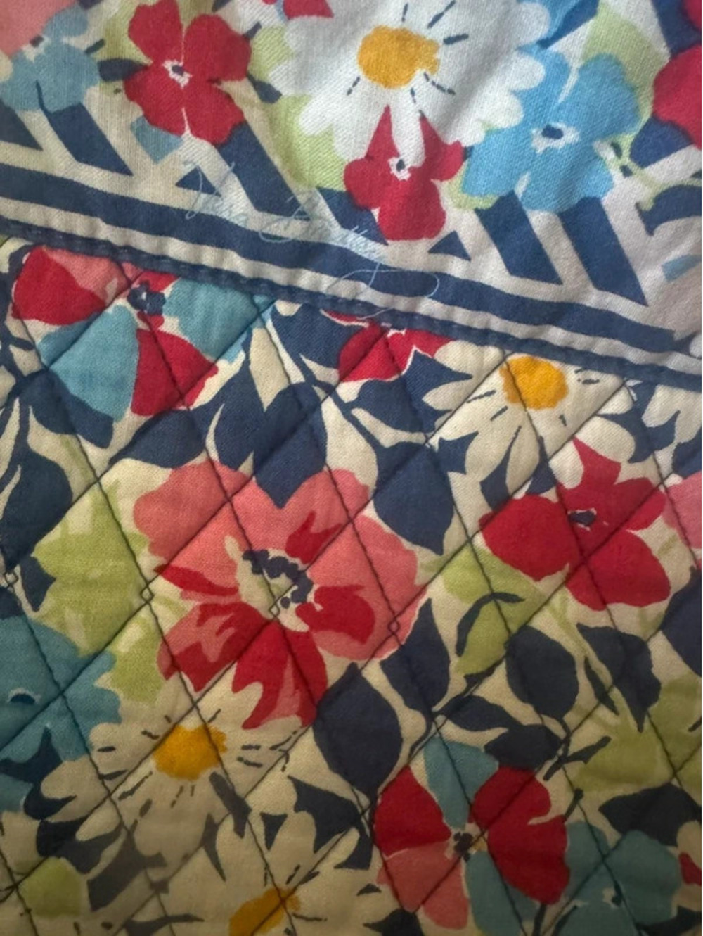 Vera Bradley Quilted Floral Tote Bag Shoulder Purse Cottage fairy school beach - Picture 8 of 9
